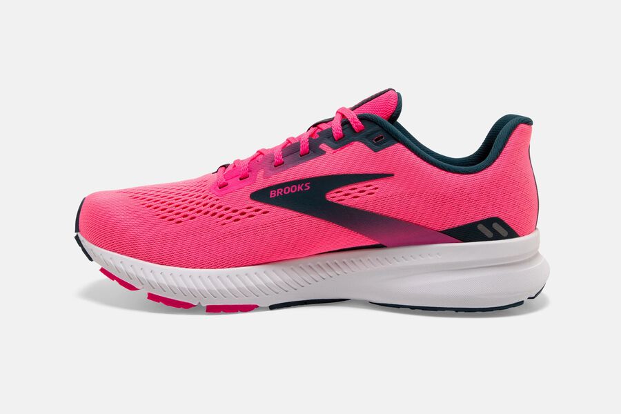 Brooks Launch 8 Road Running Shoes Womens - Pink/Navy - FRVHS-0541